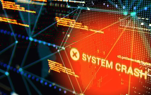 3D rendering. Abstract background concept of cyber security and attack, system crash.