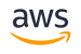 Amazon Web Services (AWS) logo featuring the lowercase letters ‘aws’ in dark blue with an orange curved arrow beneath