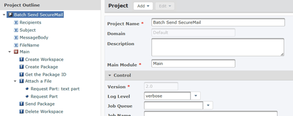 BatchSend SecureMail Project Outline