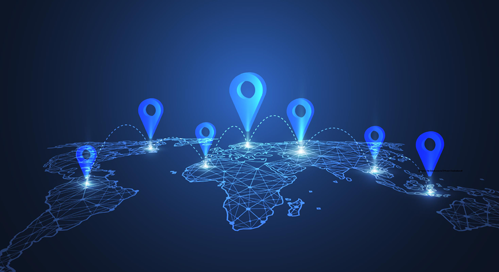 Global network connection. World map point and line composition concept of global business illustrtaing  Dynamic File Distribution to Different Destinations