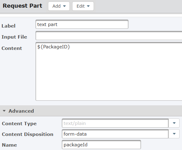 Request Part PackageID