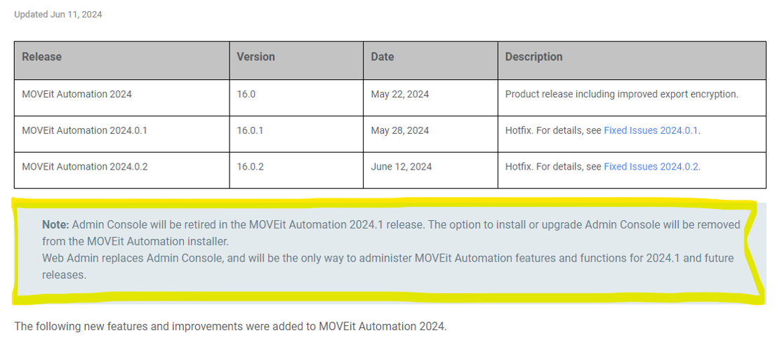 Moveit Automation Windows Admin Client MOVEit Automation Admin Console Set to Retire in 2024.1 Release