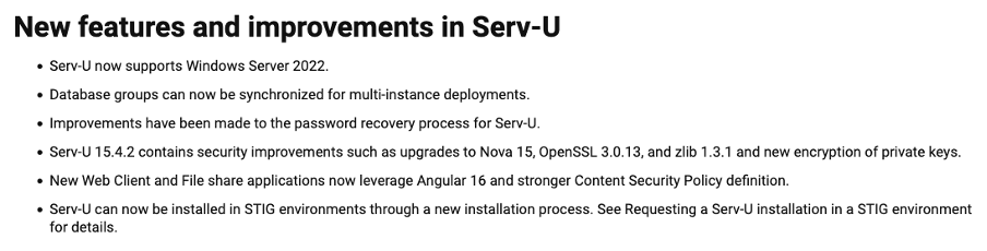 Serv-U release 15.4