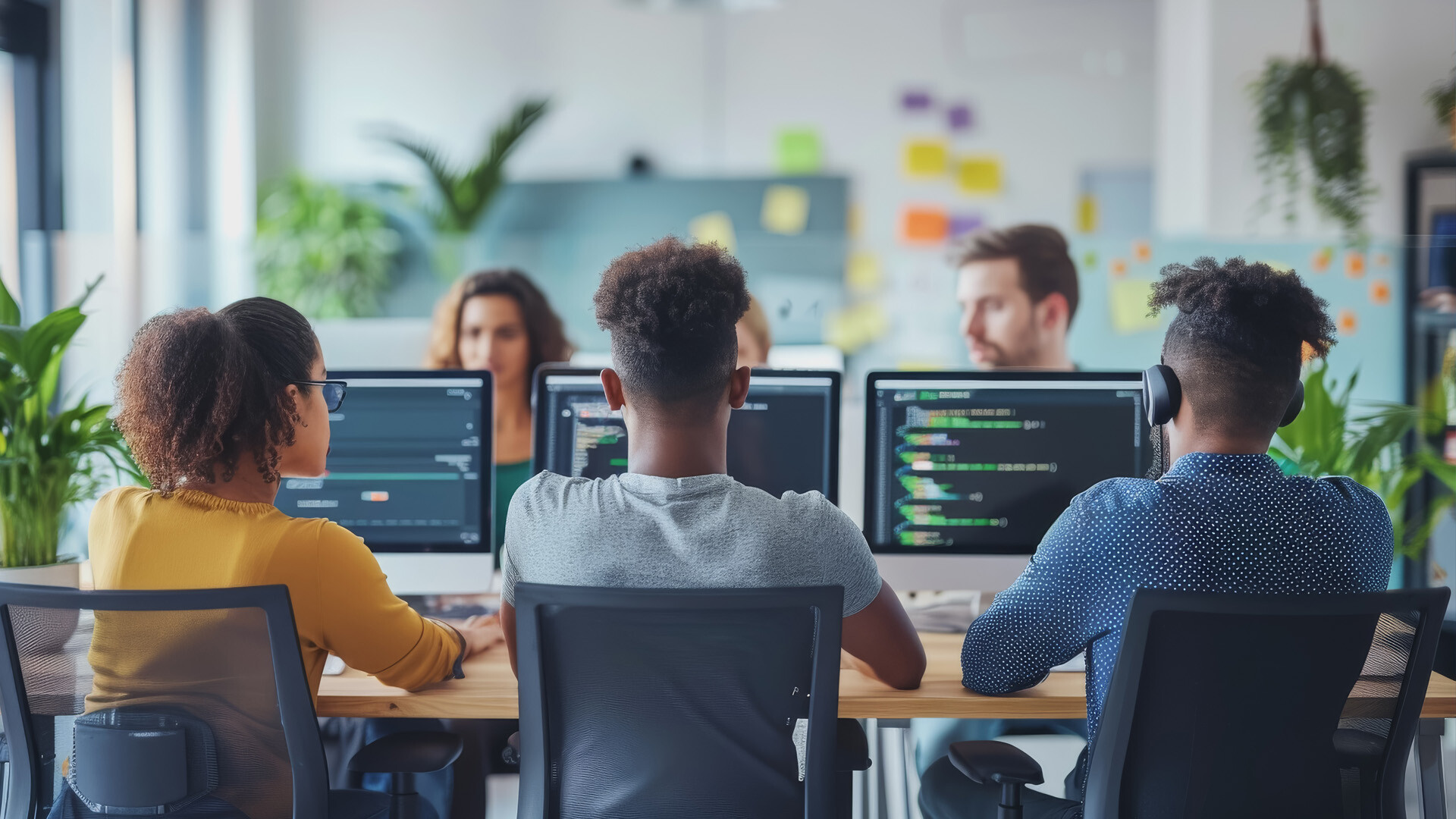 Three Team Members Completing File Transfer Training Course