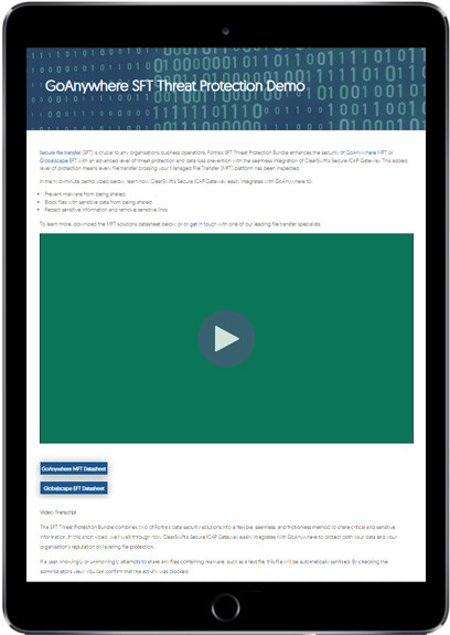 GoAnywhere SFT Threat Protection Demo