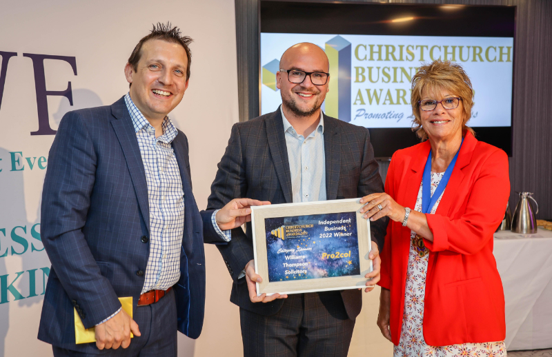 Pro2col bags Independent Business '22 at Christchurch Business Awards