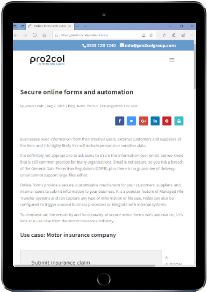 Secure Online Forms and Automation